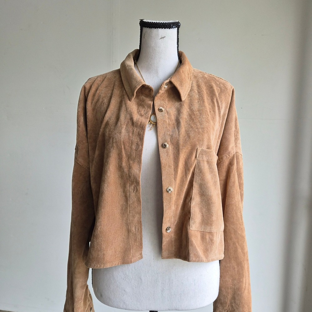 Streetwear Society Corduroy Shacket Women Medium Boxy Western Gorpcore Granola